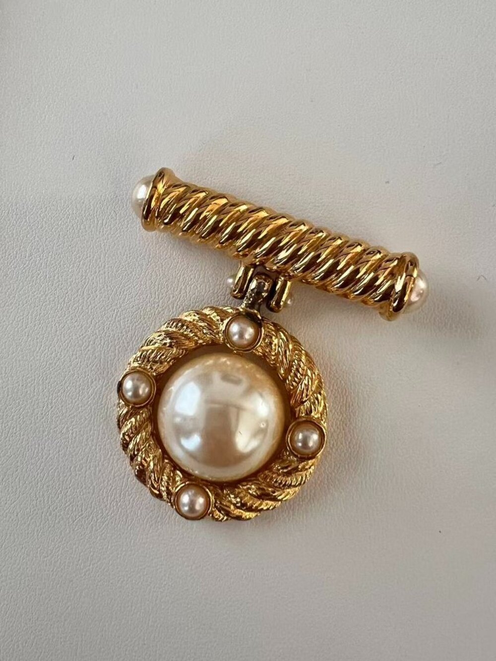 Vintage Chanel Style Faux Pearl Statement Brooch